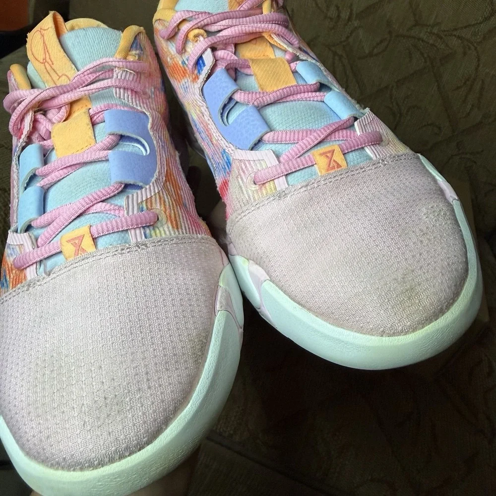 Size 8 Nike PG 6 Painted Swoosh Paul George PINK BLUE Natasha‎ DO9824-100
